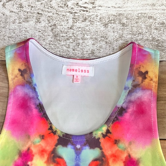 SOLD. Nameless Tie Dye Bodycon Mini Dress Size Medium - Picture 10 of 13